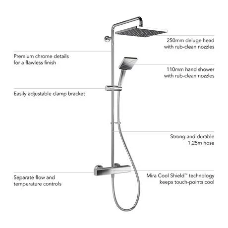 Mira Honesty ERD Thermostatic Shower Mixer - Chrome - 1.1901.002 4 Mira Honesty ERD Thermostatic Shower Mixer - Chrome - 1.1901.002 - Image 2