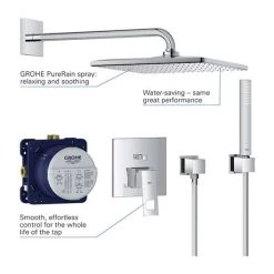 Grohe Eurocube Perfect Shower Set with Rainshower Mono 310 Cube - 25238000 -Shower Sets Shop 25238000 D2 460
