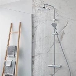 Hansgrohe Vernis Blend EcoSmart Showerpipe 200 Thermostatic Shower Mixer - 26089000 9 Hansgrohe Vernis Blend EcoSmart Showerpipe 200 Thermostatic Shower Mixer - 26089000 -Shower Sets Shop 26089000 D2N 460