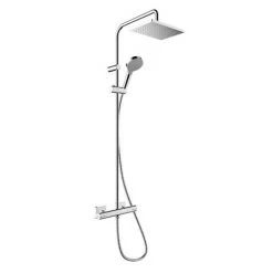 Hansgrohe Vernis Shape EcoSmart Showerpipe 230 Thermostatic Shower Mixer - Chrome - 26097000 -Shower Sets Shop 26097000.aii 460