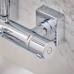 Hansgrohe Vernis Shape EcoSmart Showerpipe 230 Thermostatic Bath Shower Mixer - 26098000 -Shower Sets Shop 26098000.ai5 460