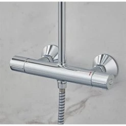 Hansgrohe Vernis Blend Showerpipe 200 Thermostatic Shower Mixer - Chrome - 26276000 -Shower Sets Shop 26276000.ai2 460
