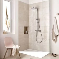 Grohe Vitalio Start 250 Cube Thermostatic Shower System - 26696000 -Shower Sets Shop 26696000 D3 460