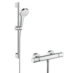 Hansgrohe Croma Select S Vario Thermostatic Shower System with 65cm Shower Slider Rail Kit - 27013400
