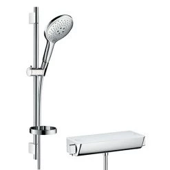 Hansgrohe Raindance Select S 150 with Ecostat Select Thermostatic Shower Mixer - White/Chrome - 27036400