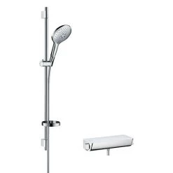 Hansgrohe Raindance Select S 150 with Ecostat Select Thermostatic Shower Mixer - White/Chrome - 27037400