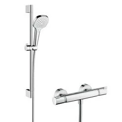 Hansgrohe Croma Select E Vario Thermostatic Shower System with 65cm Shower Slider Rail Kit - 27081400