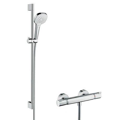 Hansgrohe Croma Select E Vario Thermostatic Shower System with 90cm Shower Slider Rail Kit - 27082400 3 Hansgrohe Croma Select E Vario Thermostatic Shower System with 90cm Shower Slider Rail Kit - 27082400
