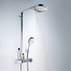 Hansgrohe Raindance Select E Showerpipe 300 with ShowerTablet Select 300 Thermostatic Shower - Chrome - 27127000 7 Hansgrohe Raindance Select E Showerpipe 300 with ShowerTablet Select 300 Thermostatic Shower - Chrome - 27127000 -Shower Sets Shop 27127000 D2 460