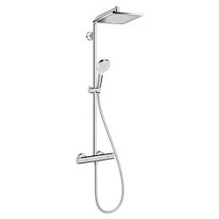 Hansgrohe Crometta E EcoSmart Showerpipe 240 Thermostatic Shower Mixer - 27281000 -Shower Sets Shop 27271000 L 460