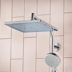 Hansgrohe Crometta E EcoSmart Showerpipe 240 Thermostatic Shower Mixer - 27281000 -Shower Sets Shop 27281000.ai1 460