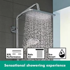 Hansgrohe Croma E Showerpipe 280 EcoSmart 9 l/min Thermostatic Shower Mixer - 27660000 12 Hansgrohe Croma E Showerpipe 280 EcoSmart 9 l/min Thermostatic Shower Mixer - 27660000 -Shower Sets Shop 27660000 D4 460