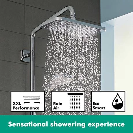Hansgrohe Croma E Showerpipe 280 EcoSmart 9 l/min Thermostatic Shower Mixer - 27660000 7 Hansgrohe Croma E Showerpipe 280 EcoSmart 9 l/min Thermostatic Shower Mixer - 27660000 - Image 5