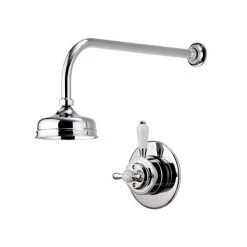Aqualisa - Aquatique Thermo Concealed Thermostatic Valve with 5" Drencher Head & Arm - Chrome - 500.00.01-550.01