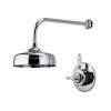 Aqualisa - Aquatique Thermo Concealed Thermostatic Valve with 8" Drencher Head & Arm - Chrome - 500.00.01-580.01 -Shower Sets Shop 500.00.01 580.01 P