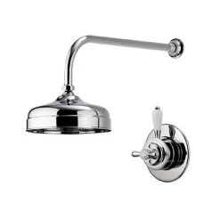 Aqualisa - Aquatique Thermo Concealed Thermostatic Valve with 8" Drencher Head & Arm - Chrome - 500.00.01-580.01