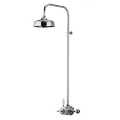 Aqualisa - Aquatique Thermo Exposed Thermostatic Valve with 8" Drencher Head & Riser Rail - Chrome - 500.10.01-581.01