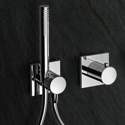 Keuco Ixmo Square Thermostatic Shower System with Head + Handset - Chrome -Shower Sets Shop 59602010002 D2 460