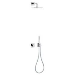 Keuco Ixmo Square Thermostatic Shower System with Head + Handset - Chrome -Shower Sets Shop 59602010002 D3 460
