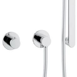 Keuco Ixmo Round Thermostatic Shower System with Head + Slide Rail Kit - Chrome -Shower Sets Shop 59605010001 D3 460