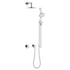 Keuco Ixmo Round Thermostatic Shower System with Head + Slide Rail Kit - Chrome -Shower Sets Shop 59605010001 D4 460