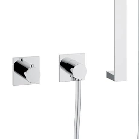 Keuco Ixmo Square Thermostatic Shower System with Head + Slide Rail Kit - Chrome 6 Keuco Ixmo Square Thermostatic Shower System with Head + Slide Rail Kit - Chrome - Image 4
