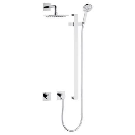 Keuco Ixmo Square Thermostatic Shower System with Head + Slide Rail Kit - Chrome 7 Keuco Ixmo Square Thermostatic Shower System with Head + Slide Rail Kit - Chrome - Image 5