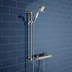 Chatsworth Traditional Crosshead Shower Bar Valve + Slider Rail Kit