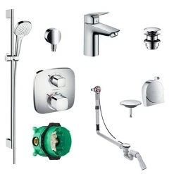 Hansgrohe Over Bath Concealed Tap & Shower Package