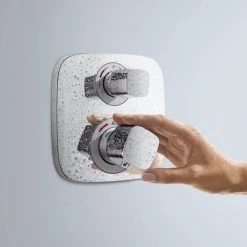 Hansgrohe Ecostat E Square Complete Shower Set with Croma Select E Shower Slider Rail Kit -Shower Sets Shop 88101000 D5 460