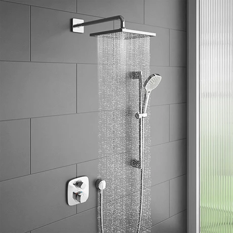 Hansgrohe Ecostat E Square Complete Shower Set with Shower Slider Rail Kit 3 Hansgrohe Ecostat E Square Complete Shower Set with Shower Slider Rail Kit