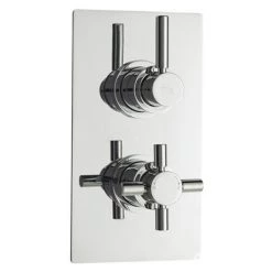 Hudson Reed Tec Pura Twin Concealed Thermostatic Shower Valve + 8" Fixed Head -Shower Sets Shop A3003V A3217 n d2 375