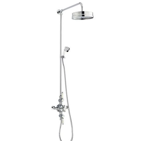 Hudson Reed Triple Exposed Thermostatic Shower Valve w/ Luxury Rigid Riser Kit 3 Hudson Reed Triple Exposed Thermostatic Shower Valve w/ Luxury Rigid Riser Kit