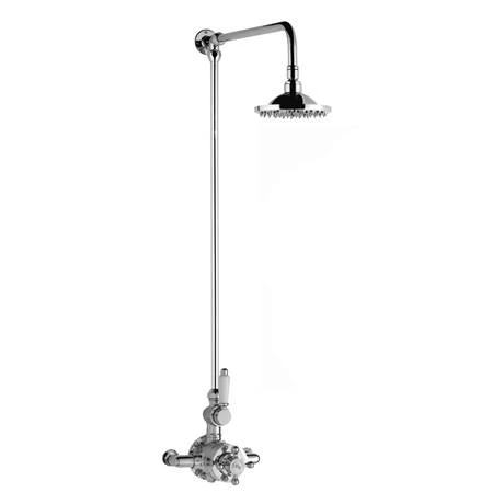 Hudson Reed Traditional Twin Valve with Rigid Riser Kit & Shower Rose - Chrome 4 Hudson Reed Traditional Twin Valve with Rigid Riser Kit & Shower Rose - Chrome - Image 2