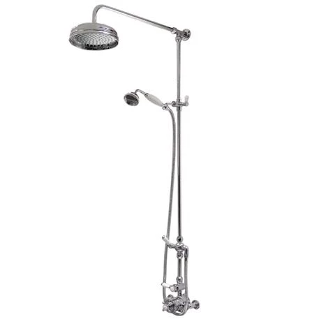 Hudson Reed Twin Shower Valve with Victorian Grand Rigid Riser Kit - Chrome 4 Hudson Reed Twin Shower Valve with Victorian Grand Rigid Riser Kit - Chrome - Image 2