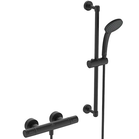 Ideal Standard Silk Black Ceratherm T25 Exposed Thermostatic Shower System - A7569XG 3 Ideal Standard Silk Black Ceratherm T25 Exposed Thermostatic Shower System - A7569XG