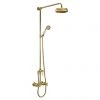 Hudson Reed Brushed Brass Thermostatic Shower Valve & Rigid Riser Kit - A8117 -Shower Sets Shop A8117 P
