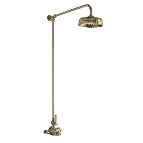 Hudson Reed Brushed Brass Thermostatic Shower Valve & Rigid Riser Kit - A8120 3 Hudson Reed Brushed Brass Thermostatic Shower Valve & Rigid Riser Kit - A8120