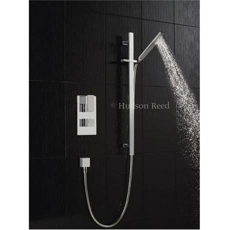 Hudson Reed Art Twin Concealed Thermostatic Shower Valve w/ Rectangular Slider Rail Kit 3 Hudson Reed Art Twin Concealed Thermostatic Shower Valve w/ Rectangular Slider Rail Kit