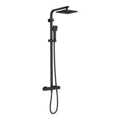 Arezzo Modern Square Thermostatic Shower - Matt Black -Shower Sets Shop ARZ002 dv4 460