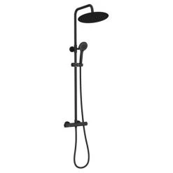 Arezzo Modern Round Thermostatic Shower (300mm Head - Matt Black) -Shower Sets Shop ARZ03H d4 460