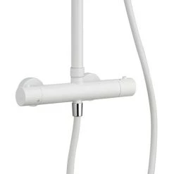 Arezzo Modern Round Thermostatic Shower (300mm Head - Matt White) -Shower Sets Shop ARZ3MWH d2 460