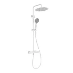 Arezzo Modern Round Thermostatic Shower (300mm Head - Matt White) -Shower Sets Shop ARZ3MWH detail04 460