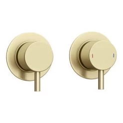 Arezzo Brushed Brass Concealed Individual Stop Tap + Thermostatic Control Valve with Ceiling Mounted Shower Head 11 Arezzo Brushed Brass Concealed Individual Stop Tap + Thermostatic Control Valve with Ceiling Mounted Shower Head -Shower Sets Shop ARZB ISV PK1 detail2 460