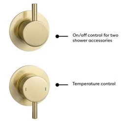 Arezzo Brushed Brass Concealed Individual Diverter + Thermostatic Control Valve w. 4 Body Jets + Fixed Head 12 Arezzo Brushed Brass Concealed Individual Diverter + Thermostatic Control Valve w. 4 Body Jets + Fixed Head -Shower Sets Shop ARZB ISV PK5 d4 460