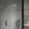 Arezzo Gunmetal Grey Concealed Individual Stop Tap + Thermostatic Control Valve with Wall Mounted Shower Head 2 Arezzo Gunmetal Grey Concealed Individual Stop Tap + Thermostatic Control Valve with Wall Mounted Shower Head -Shower Sets Shop ARZGM ISV PK3 n p
