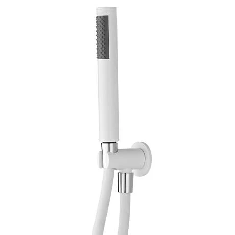 Arezzo Matt White Concealed Individual Diverter + Thermostatic Control Valve with Handset + Wall Mounted Shower Head 7 Arezzo Matt White Concealed Individual Diverter + Thermostatic Control Valve with Handset + Wall Mounted Shower Head - Image 5
