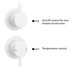 Arezzo Matt White Concealed Individual Diverter + Thermostatic Control Valve with Handset + Wall Mounted Shower Head 13 Arezzo Matt White Concealed Individual Diverter + Thermostatic Control Valve with Handset + Wall Mounted Shower Head -Shower Sets Shop ARZMW ISV PK4 d5 460