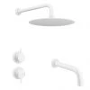 Arezzo Matt White Shower Set (Fixed Round Shower Head + Bath Spout) -Shower Sets Shop ARZMW4 P