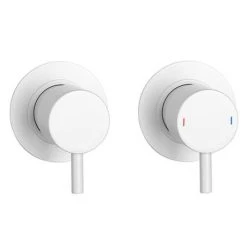 Arezzo Matt White Concealed Individual Stop Tap + Thermostatic Control Valve with Wall Mounted Shower Head 11 Arezzo Matt White Concealed Individual Stop Tap + Thermostatic Control Valve with Wall Mounted Shower Head -Shower Sets Shop ARZW ISV PK3 d3 460